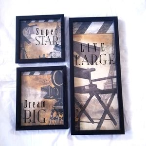 Hanging Pictures "Studio" Theme Black Frames New